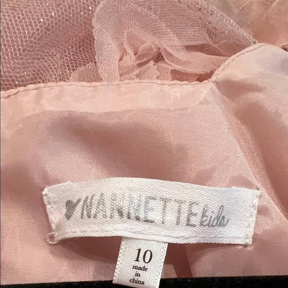 Nannette Blush Rosette Kids Formal Dress - Picture 9 of 11